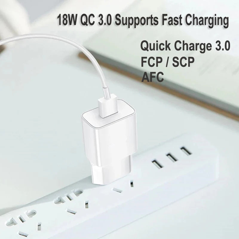 Chargeur USB pour Samsung Galaxy A02S &lt;-&gt; A70 Adaptateur de téléphone à charge rapide 18 W Type-c.