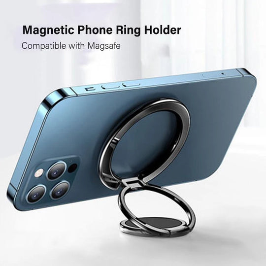 Support magnétique puissant pour téléphone portable, support confortable pour les doigts. Compatible avec MagSafe.