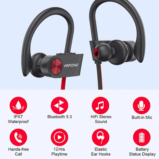 IPX7 Waterproof Bluetooth Earphone. Premium quality of sound.