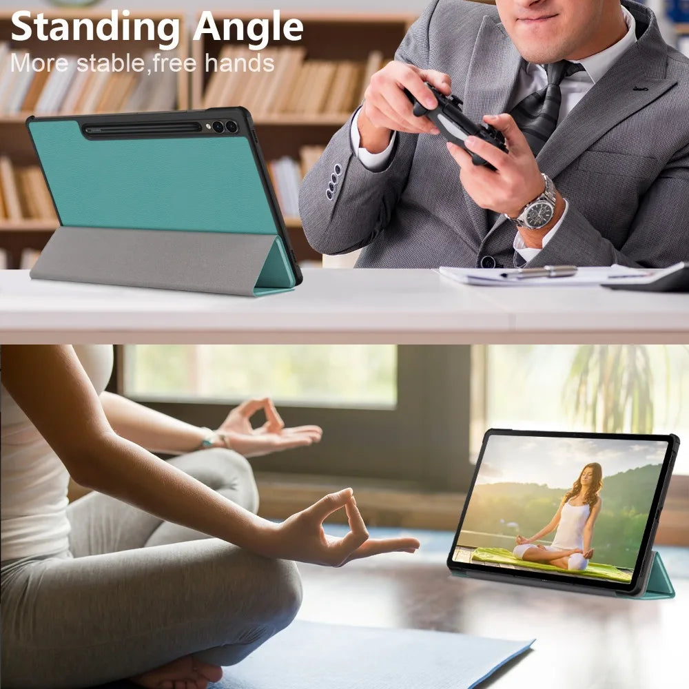 Nouvel étui pour la collection Samsung Tab. Étui intelligent magnétique avec support pliable en trois parties.