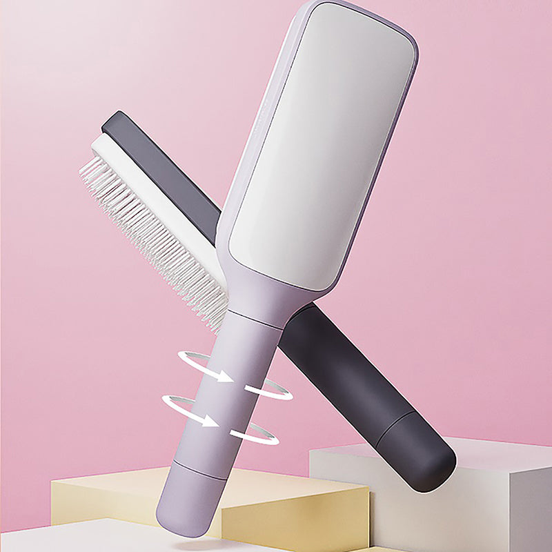 Brosse à cheveux autonettoyante pour femme, nettoyage de la perte de cheveux et soin du cuir chevelu, brosse antistatique.