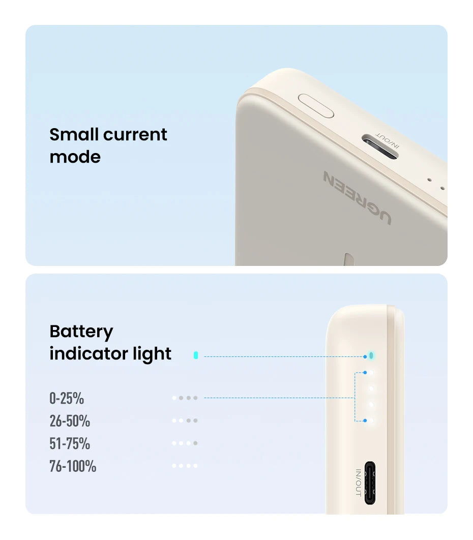 UGREEN PD20W Power Bank Magnétique 10000mAh Portable Sans Fil Charge Rapide PowerBank pour Magsafe pour iPhone 15 Pro Max 14 13 12 et Android.