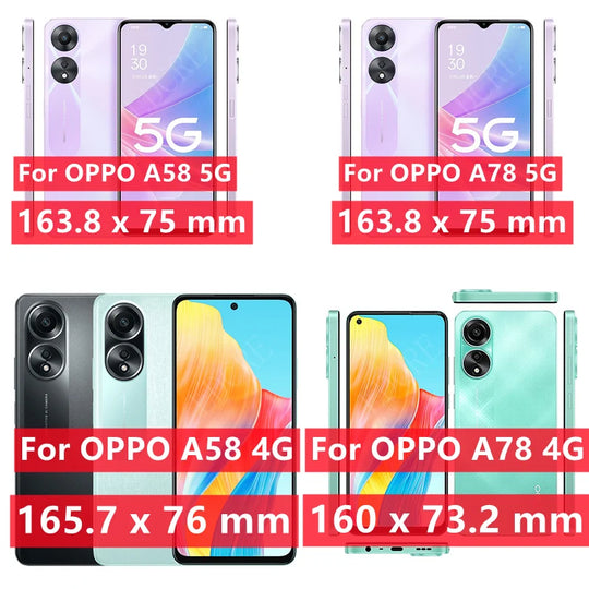 Verre trempé OPPO A58 pour l'écran et/ou l'appareil photo.