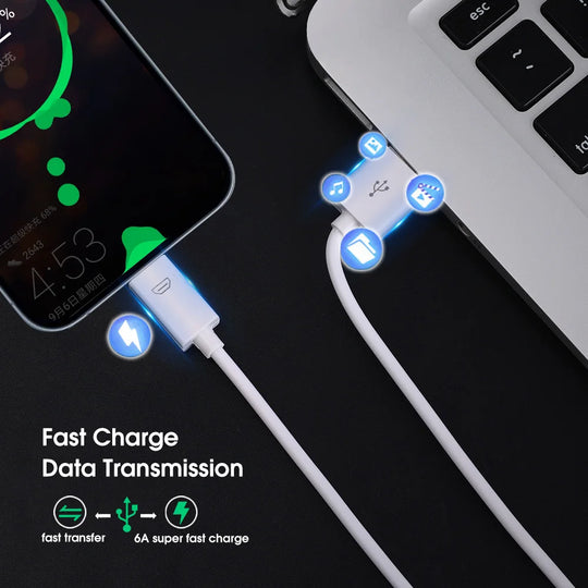 Câble Micro USB de charge rapide de 3 mètres pour Android.