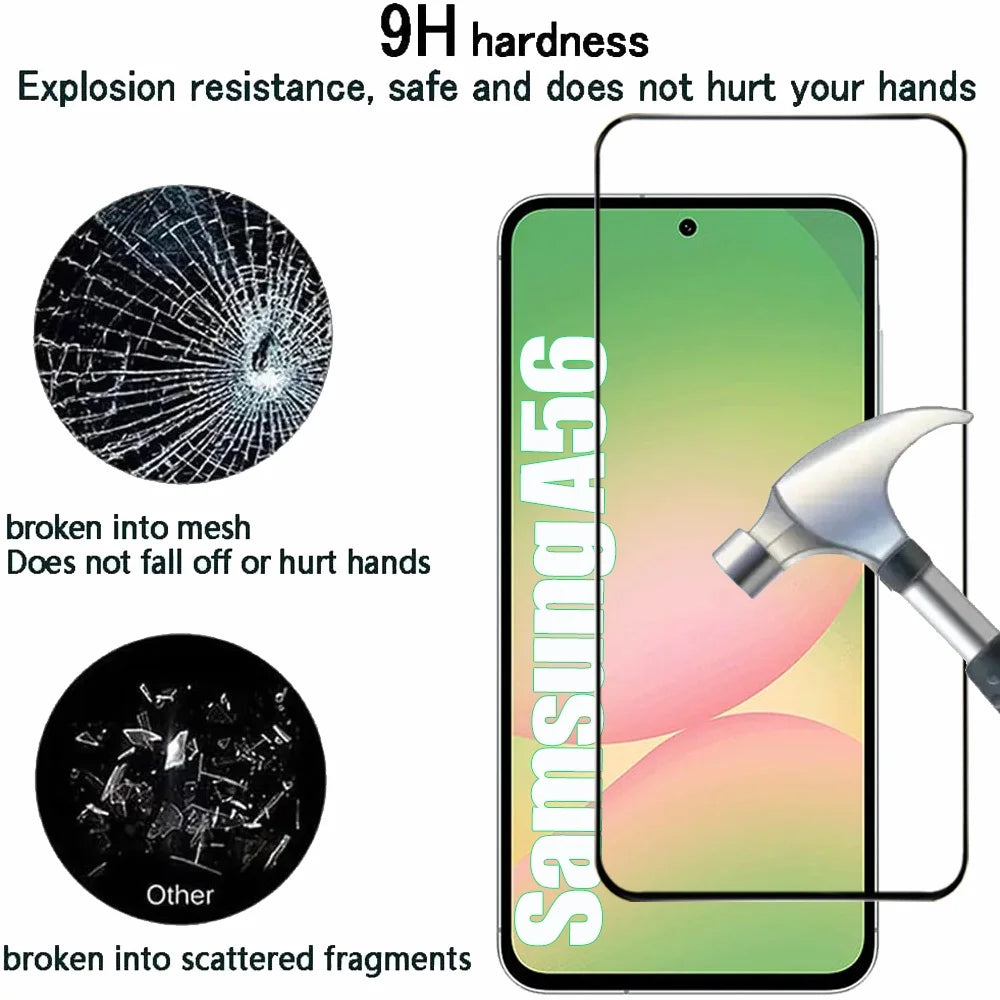 2/4PCS Cristal Templado For Samsung Galaxy A56 A55 A54 A53 Tempered Glass For Samsung A36 A26 A16 A15 A25 A35 Screen Protector Samsung S25 S24 Ultra Phone Protective Film