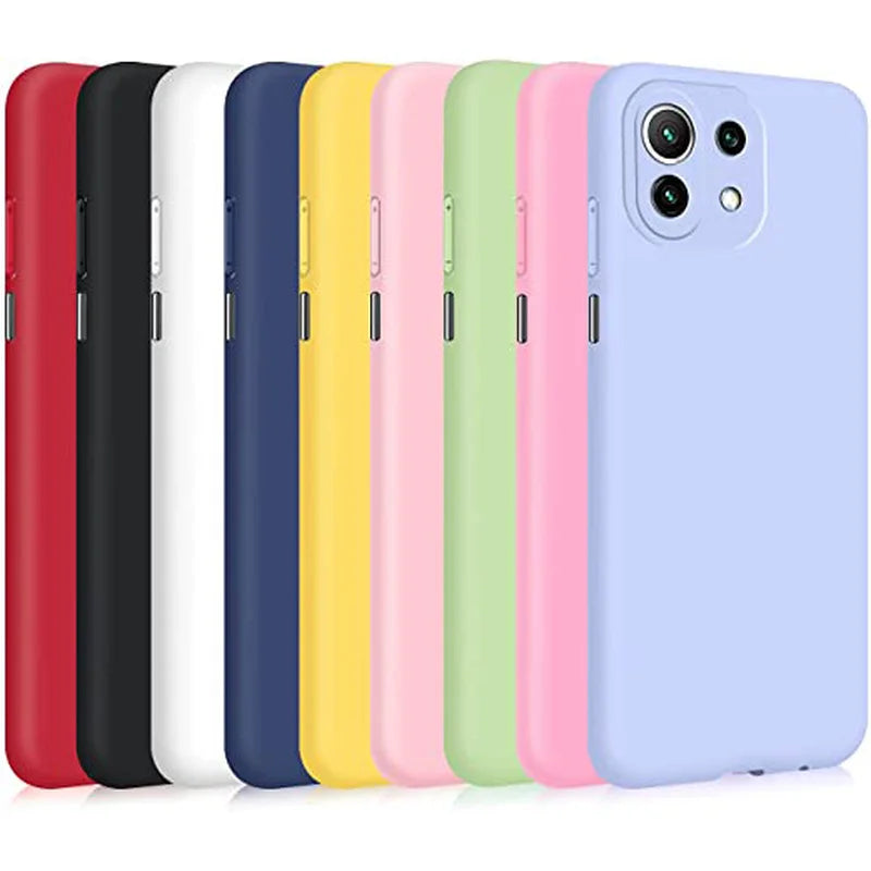 Coque en silicone pour Xiaomi Mi 11 lite et NE 5G. Coque arrière en TPU souple.