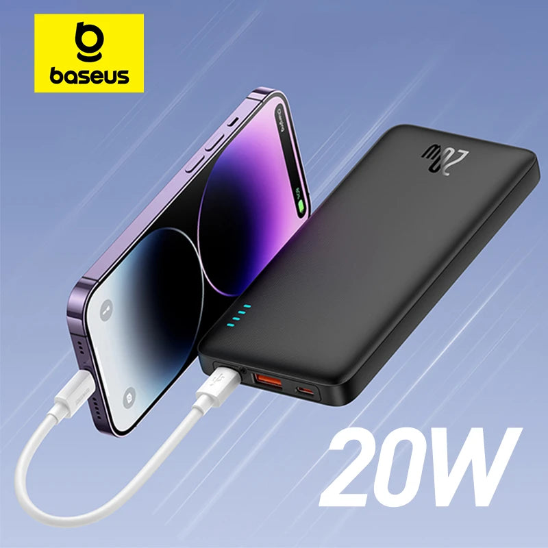 Baseus Airpow 20W Power Bank 10000mAh-20000mAh Charge rapide compatible avec iPhone, Samsung et autres marques.