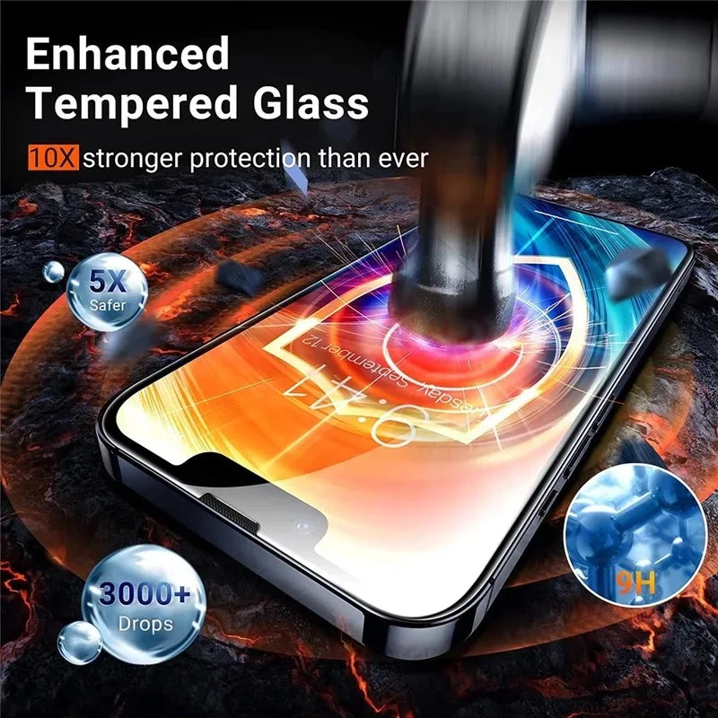 1 à 5 pièces en verre trempé pour iPhone. Film de protection en verre.