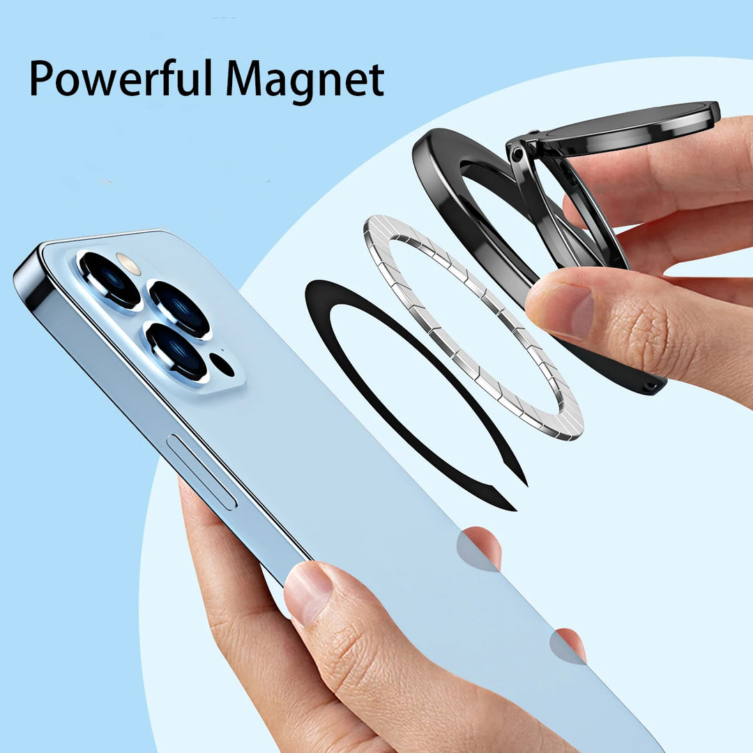 Support magnétique puissant pour téléphone portable, support confortable pour les doigts. Compatible avec MagSafe.