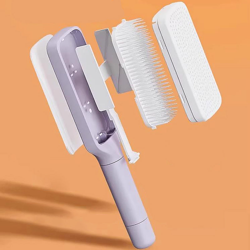 Brosse à cheveux autonettoyante pour femme, nettoyage de la perte de cheveux et soin du cuir chevelu, brosse antistatique.